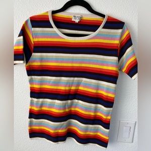VINTAGE 70s striped tee Large 1970s